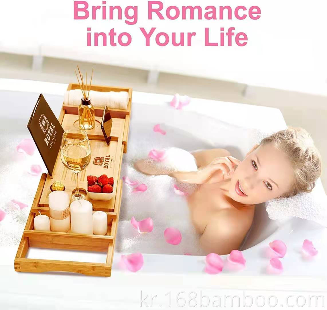 Bamboo Folding Bathtub Tray